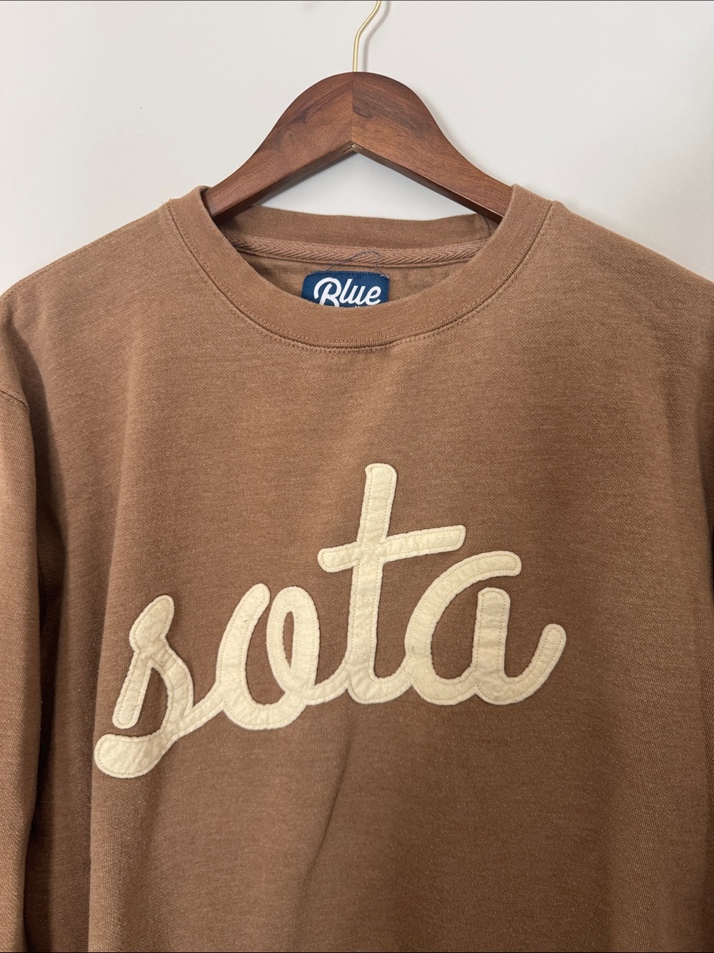 Blue 84 Brown 'Sota' Crewneck Sweatshirt with Cream Script - Picture 5 of 5